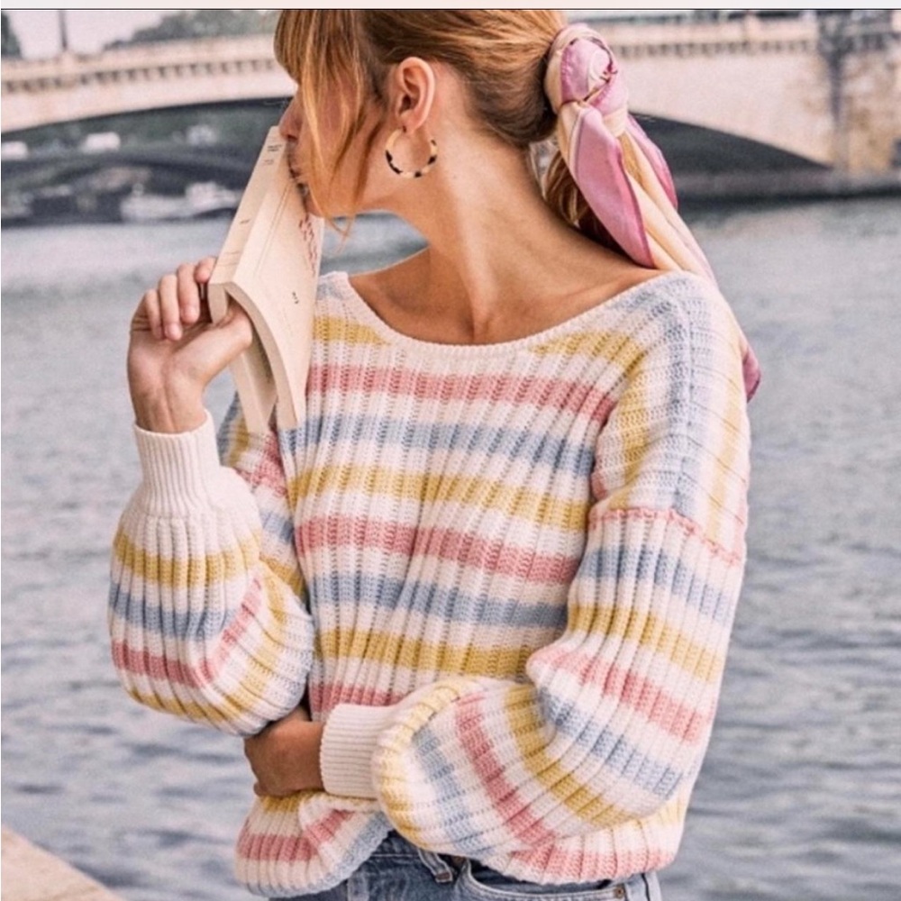 Sezane pastel striped sweater